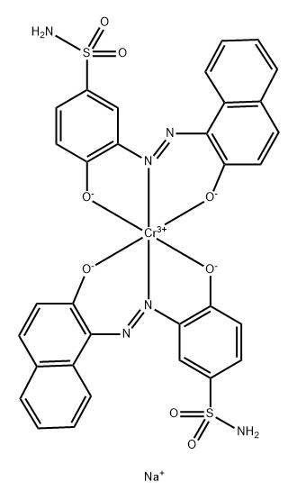 sodium bis[4-hydroxy-3-[(2-hydroxy-1-naphthyl)azo]benzene-1-sulphonamidato(2-)]chromate(1-)  Struktur