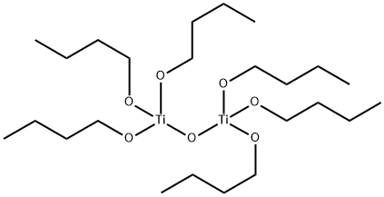 6,6,8,8-テトラブトキシ-5,7,9-トリオキサ-6,8-ジチタナ(IV)トリデカン 化学構造式