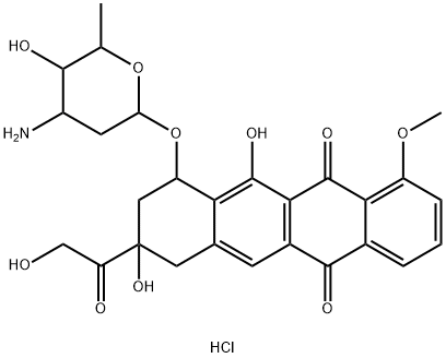 5,12-Naphthacenedione, 10-[(3-amino-2,3,6-trideoxy-α-L-lyxo-hexopyranosyl)oxy]-7,8,9,10-tetrahydro-8,11-dihydroxy-8-(2-hydroxyacetyl)-1-methoxy-, hydrochloride (1:1), (8S,10S)-|阿霉素杂质23