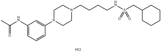 Acetamide, N-[3-[4-[4-[[(cyclohexylmethyl)sulfonyl]amino]butyl]-1-piperazinyl]phenyl]-, hydrochloride (1:1) Structure
