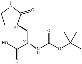 3-Pyrrolidinepropanoic acid, α-[[(1,1-dimethylethoxy)carbonyl]amino]-2-oxo-, (αS,3S)- Structure
