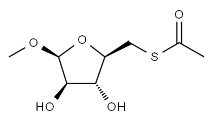 ba-L-Arabinofuranoside, methyl 5-thio-, 5-acetate (9CI) Structure