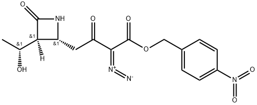2-Azetidinebutanoic acid, a-diazo-3-(1-hydroxyethyl)-b,4-dioxo-, (4-nitrophenyl)Methyl ester, [2R-[2a,3b(R*)]]-,74288-39-4,结构式