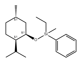 rel-Ethylmethyl[[(1S*)-5β*-methyl-2α*-(1-methylethyl)cyclohexane-1α*-yl]oxy]phenylsilane Struktur