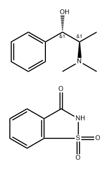 Benzenemethanol, α-[1-(dimethylamino)ethyl]-, (R*,S*)-(+-)-, compd. with 1,2-benzisothiazol-3(2H)-one 1,1-dioxide (1:1)|