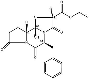 [2R-(2α,5α,10aβ,10bα)]-Octahydro-10b-hydroxy-2-Methyl-3,6,8-trioxo-5-(phenylMethyl)-8H-oxazolo[3,2-a]pyrrolo[2,1-c]pyrazine-2-carboxylic Acid Ethyl Ester Structure