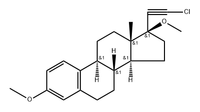 (8S,9S,13S,14S)-17-(2-chloroethynyl)-3,17-dimethoxy-13-methyl-7,8,9,11 ,12,14,15,16-octahydro-6H-cyclopenta[a]phenanthrene,7548-44-9,结构式