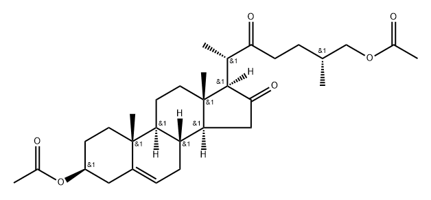 (25R)-3β,26-Bis(acetyloxy)cholest-5-ene-16,22-dione Struktur