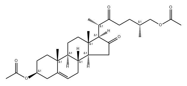 (25R)-3β,26-Bis(acetyloxy)cholest-5-ene-16,22-dione Structure