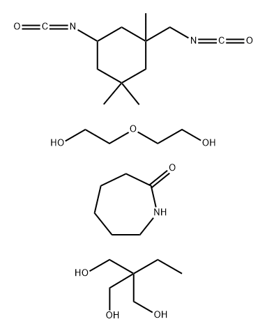 2H-Azepin-2-one, hexahydro-, polymer with 2-ethyl-2-(hydroxymethyl)-1,3-propanediol, 5-isocyanato-1-(isocyanatomethyl)-1,3,3-trimethylcyclohexane and 2,2'-oxybis[ethanol] Structure