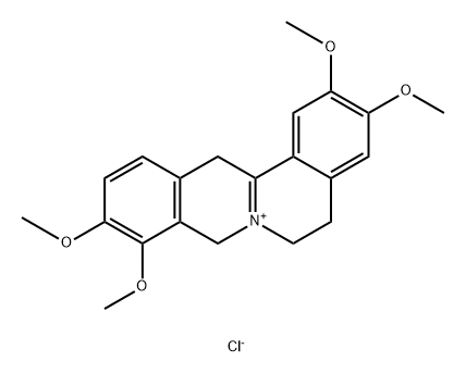 Dibenzo[a,g]quinolizinium, 5,6,8,13-tetrahydro-2,3,9,10-tetramethoxy-, chloride (1:1) Structure