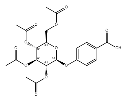 Benzoic acid, 4-[(2,3,4,6-tetra-O-acetyl-β-D-glucopyranosyl)oxy]- Structure