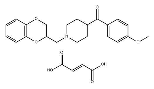 but-2-enedioic acid, [1-(7,10-dioxabicyclo[4.4.0]deca-1,3,5-trien-9-yl methyl)-4-piperidyl]-(4-methoxyphenyl)methanone Struktur