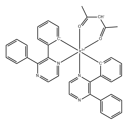 乙酰丙酮酸二(2,3-二苯基吡嗪-C2,N)合铱, 770727-74-7, 结构式
