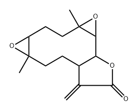 Bisoxireno[5,6:9,10]cyclodeca[1,2-b]furan-3(1bH)-one, decahydro-6a,9a-dimethyl-4-methylene- Structure