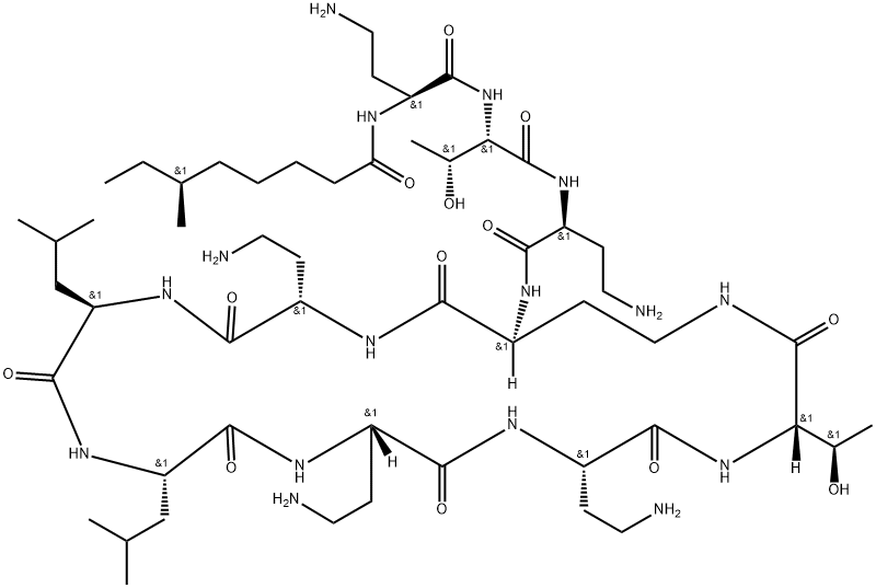 N2-(6-Methyloctanoyl-L-A2bu-L-Thr-L-A2bu-)cyclo(L-A2bu*-L-A2bu-D-Leu-L-Leu-L-A2bu-L-A2bu-L-Thr-) Structure