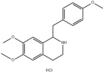 Isoquinoline, 1,2,3,4-tetrahydro-6,7-dimethoxy-1-[(4-methoxyphenyl)methyl]-, hydrochloride (1:1) Structure