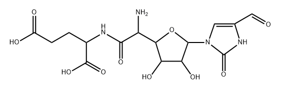 N-[2-[(2R)-5α-(4-Formyl-2,3-dihydro-2-oxo-1H-imidazol-1-yl)tetrahydro-3β,4β-dihydroxyfuran-2α-yl]-L-glycyl]-L-glutamic acid Structure