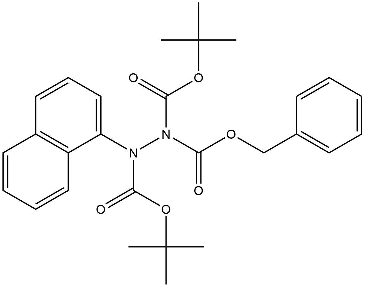 1-benzyl 1,2-tert-butyl (N'-naphthalen-1-yl)hydrazine-1,1,2-tricarboxylate Structure