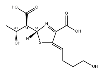 2-Thiazoleacetic acid, 4-carboxy-2,5-dihydro-5-(4-hydroxybutylidene)-α-[(1R)-1-hydroxyethyl]-, (αS,2R,5Z)- Structure