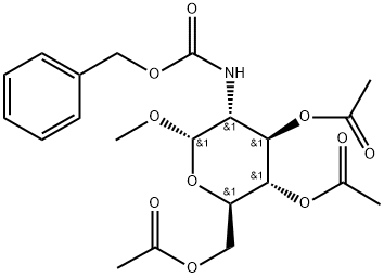 .alpha.-D-Glucopyranoside, methyl 2-deoxy-2-(phenylmethoxy)carbonylamino-, 3,4,6-triacetate 化学構造式