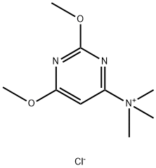 4-Pyrimidinaminium, 2,6-dimethoxy-N,N,N-trimethyl-, chloride (1:1) Struktur