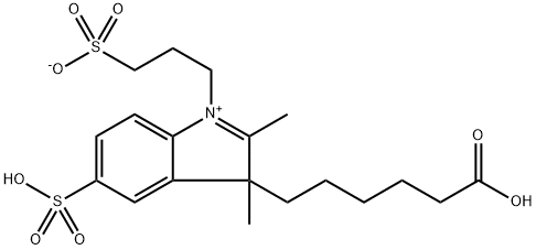 3-(3-(5-羧基戊基)-2,3-二甲基-5-磺基-3H-吲哚-1-基)丙烷-1-磺酸盐, 778568-48-2, 结构式