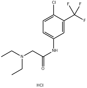 Acetamide, N-[4-chloro-3-(trifluoromethyl)phenyl]-2-(diethylamino)-, hydrochloride (1:1) Structure