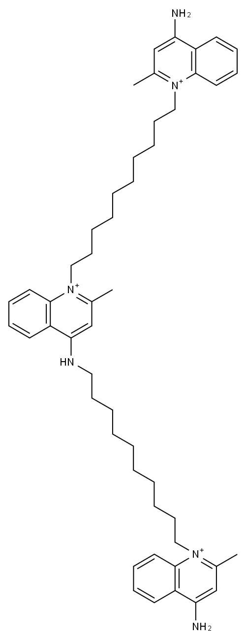 Quinolinium, 1-[10-(4-amino-2-methylquinolinio)decyl]-4-[[10-(4-amino-2-methylquinolinio)decyl]amino]-2-methyl- (9CI) Structure