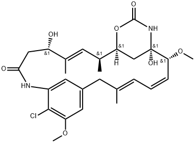 Maytansine, O3-de2-(acetylmethylamino)-1-oxopropyl-4,5-deepoxy-4,5-didehydro-22-demethyl- Structure
