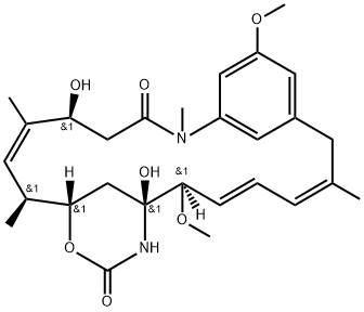 Maytansine, O3-de2-(acetylmethylamino)-1-oxopropyl-19-dechloro-4,5-deepoxy-4,5-didehydro- Structure
