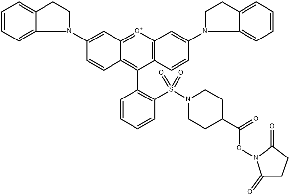 Xanthylium, 3,6-bis(2,3-dihydro-1H-indol-1-yl)-9-[2-[[4-[[(2,5-dioxo-1-pyrrolidinyl)oxy]carbonyl]-1-piperidinyl]sulfonyl]phenyl]- 结构式