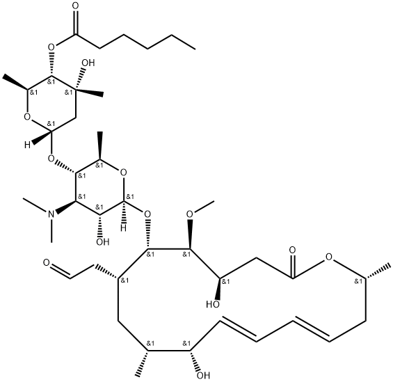 Leucomycin V 4''-hexanoate Structure