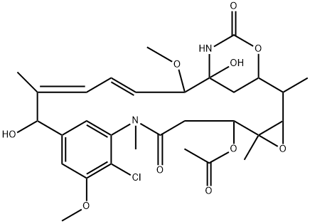 Maytansine, O3-acetyl-O3-de2-(acetylmethylamino)-1-oxopropyl-15-hydroxy-, (15S)- Structure