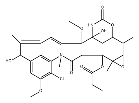 Maytansine, 2-de(acetylmethylamino)-15-hydroxy-, (15R)- Struktur