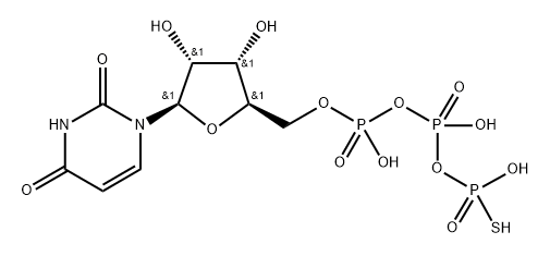 Uridine 5'-(trihydrogen diphosphate), P'-anhydride with phosphorothioic acid Struktur