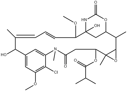 Maytansine, 2-de(acetylmethylamino)-15-hydroxy-2-methyl-, (15R)- Structure
