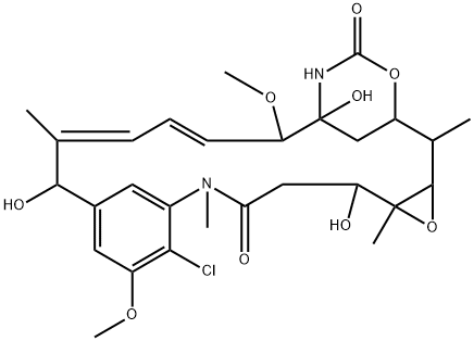 Maytansine, O3-de2-(acetylmethylamino)-1-oxopropyl-15-hydroxy-, (15R)- Structure