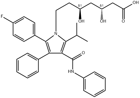 1H-Pyrrole-1-heptanoic acid, 2-(4-fluorophenyl)-β,δ-dihydroxy-5-(1-methylethyl)-3-phenyl-4-[(phenylamino)carbonyl]-, (βR,δS)-rel- Structure