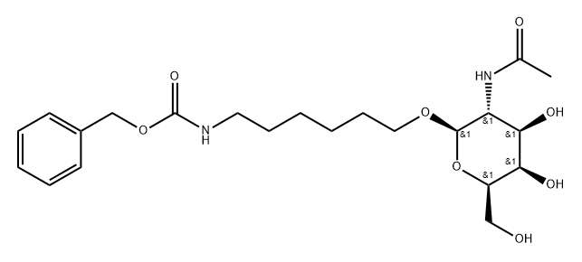 Carbamic acid, [6-[[2-(acetylamino)-2-deoxy-β-D-galactopyranosyl]oxy]hexyl]-, phenylmethyl ester (9CI) Struktur