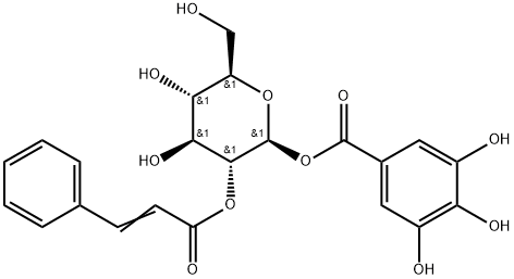 2-O-肉桂酰基-1-O-没食子酰基-Β-D-葡萄糖苷 结构式