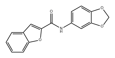 N-(苯并[D][1,3]二氧戊环-5-基)苯并呋喃-2-甲酰胺,793712-73-9,结构式