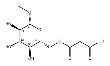 β-D-Glucopyranoside, methyl, 6-(hydrogen propanedioate) 结构式