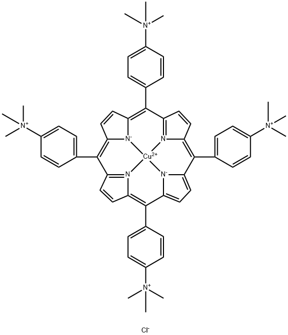 5,10,15,20-四(4-N,N,N-三甲基苯胺)卟啉铜(II)四氯化物 结构式