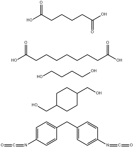 壬二酸与1,4-丁二醇、1,4-环己烷-二甲醇、己二酸和1,1'-亚甲基双[4-异氰酸苯]的聚合物 结构式