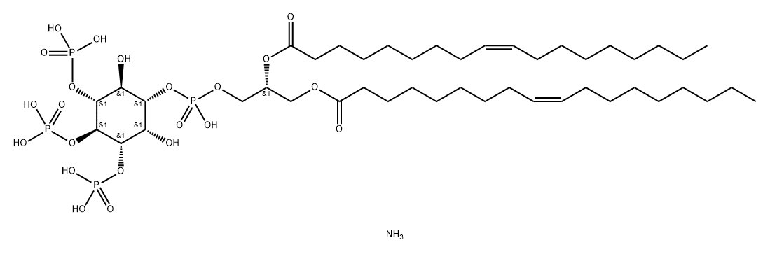 1,2-dioleoyl-sn-glycero-3-phospho-(1'-Myo-inositol-3',4',5'-trisphosphate) (aMMoniuM salt) 化学構造式