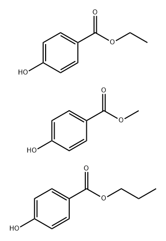 Benzoic acid, 4-hydroxy-, ethyl ester, mixt. with methyl 4-hydroxybenzoate and propyl 4-hydroxybenzoate 结构式