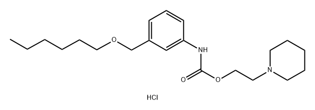 Carbanilic acid, m-((hexyloxy)methyl)-, 2-piperidinoethyl ester, hydrochloride Struktur