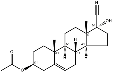 Androst-5-ene-17-carbonitrile, 3-(acetyloxy)-17-hydroxy-, (3β,17α)- (9CI) 结构式