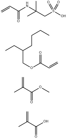 丙烯酸-2-乙基己酯与甲基丙烯酸甲酯、2-丙烯酰氨基-2-甲基丙烷磺酸和甲基丙烯酸的聚合物, 80539-68-0, 结构式
